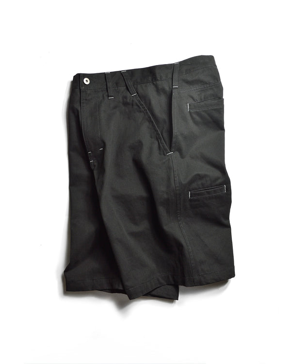 Obsidian Black Cotton Tack Shorts