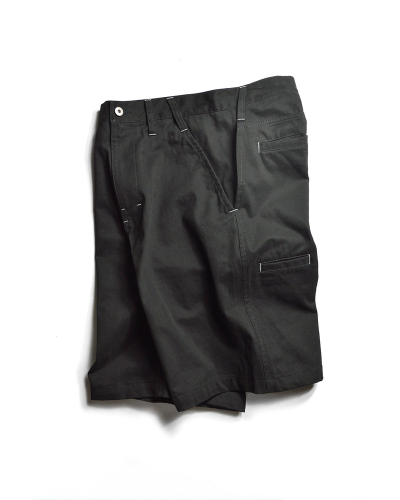 Obsidian Black Cotton Tack Shorts