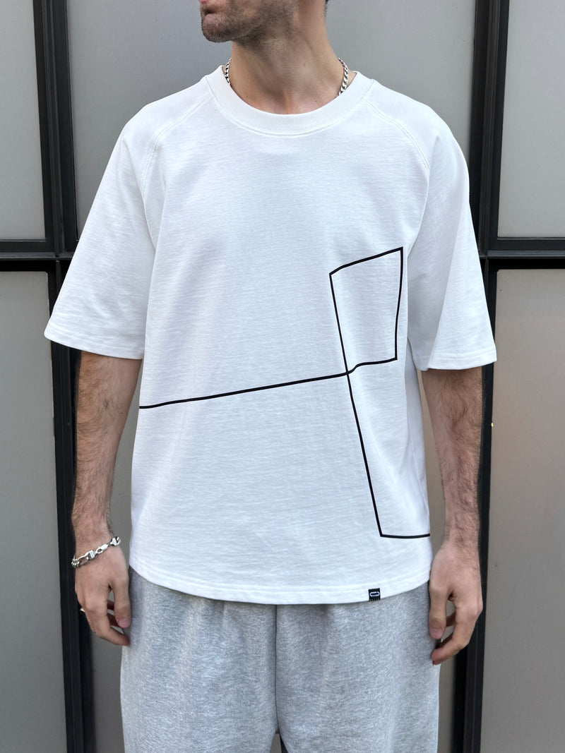 White Continuous Line Tee